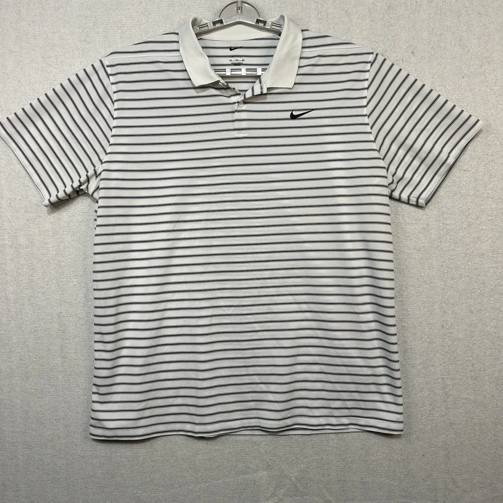 Nike Men's XXL Dri-Fit Victory Striped Golf‎ Polo Summer Casual